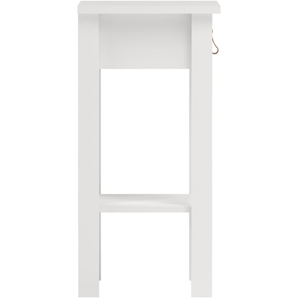 Florence Barcelona Single Drawer White Bedside Table Image 4