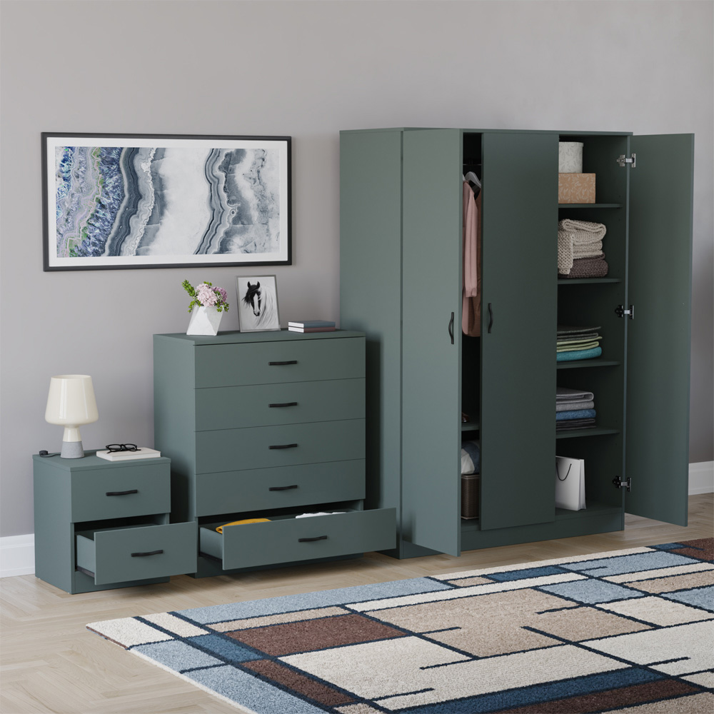 VIDA DESIGNS Riano Green 3 Piece Bedroom Furniture Set Image 5