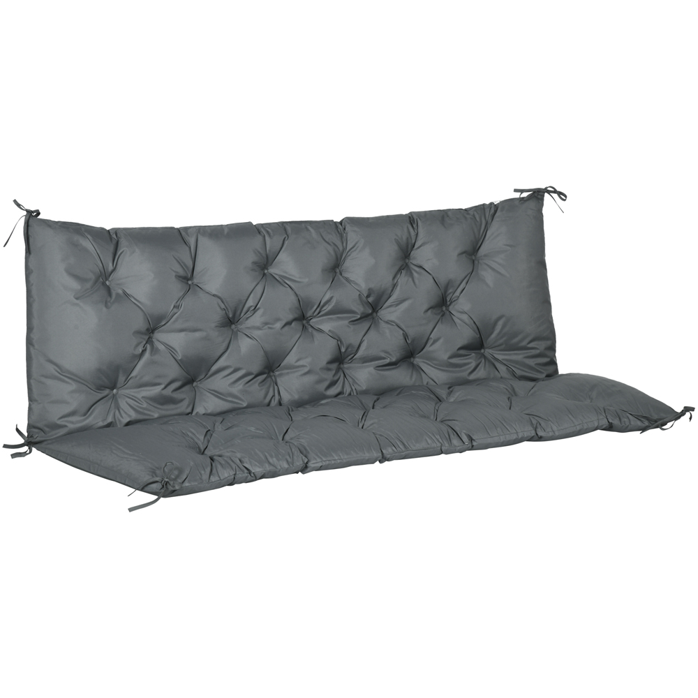 Outsunny 3 Seater Dark Grey Garden Bench Cushion 98 x 150cm Image
