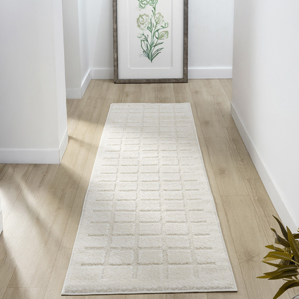 Desire Rugs Aya Cream Embossed Cube Rug 80 x 150cm Image 7