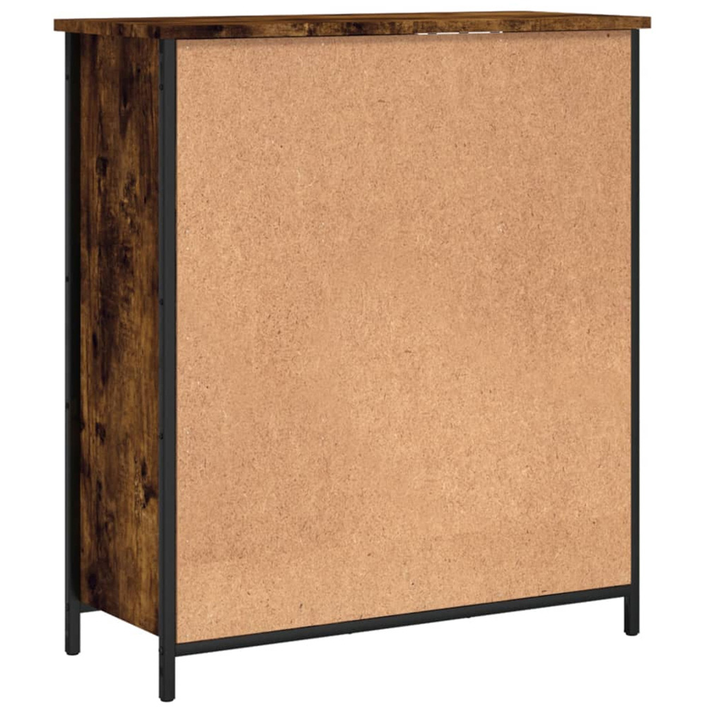 vidaXL Single Door 3 Shelf Smoked Oak Sideboard Image 8