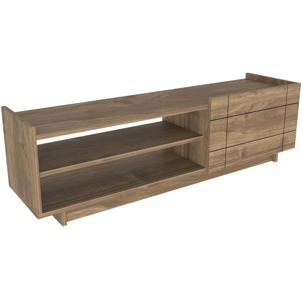 Decorotika Valantina Single Door 2 Shelf Walnut TV Unit Image 2