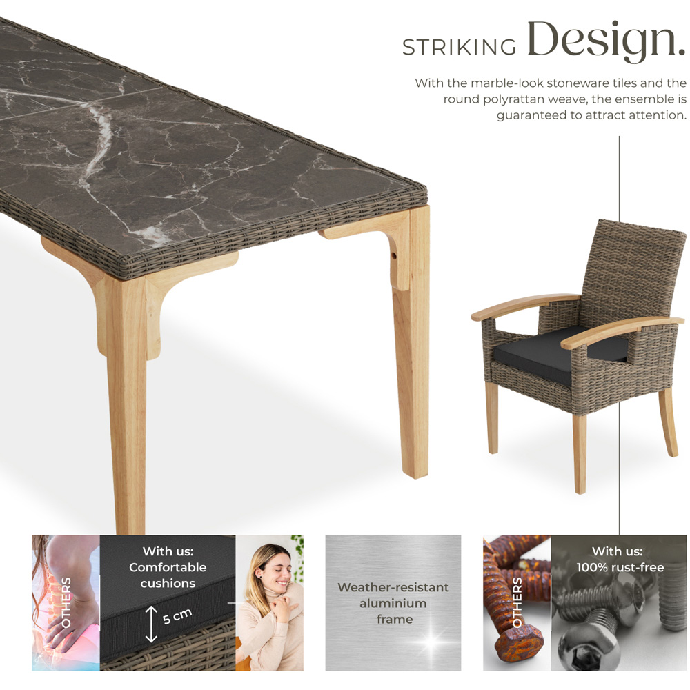 tectake Rosarno Foggia 8 Seater Garden Dining Table Nature Image 4