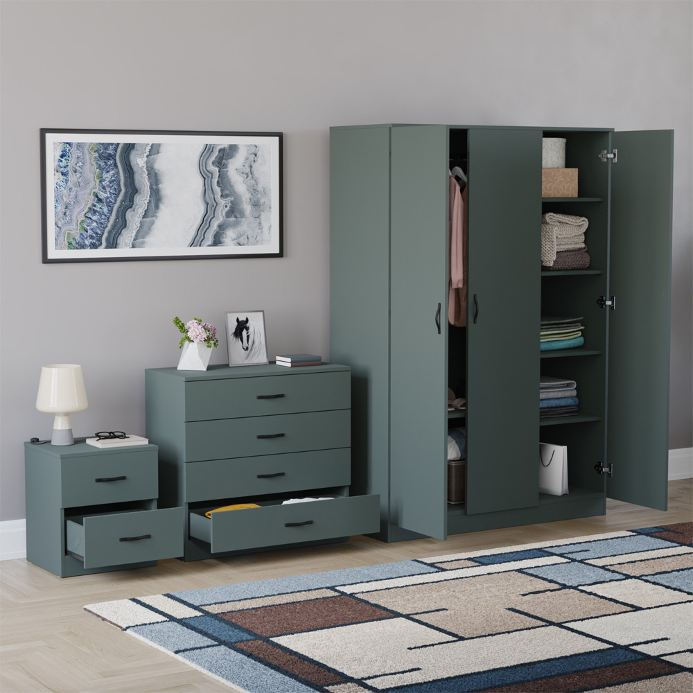 VIDA DESIGNS Riano Green 3 Piece Bedroom Furniture Set Image 5