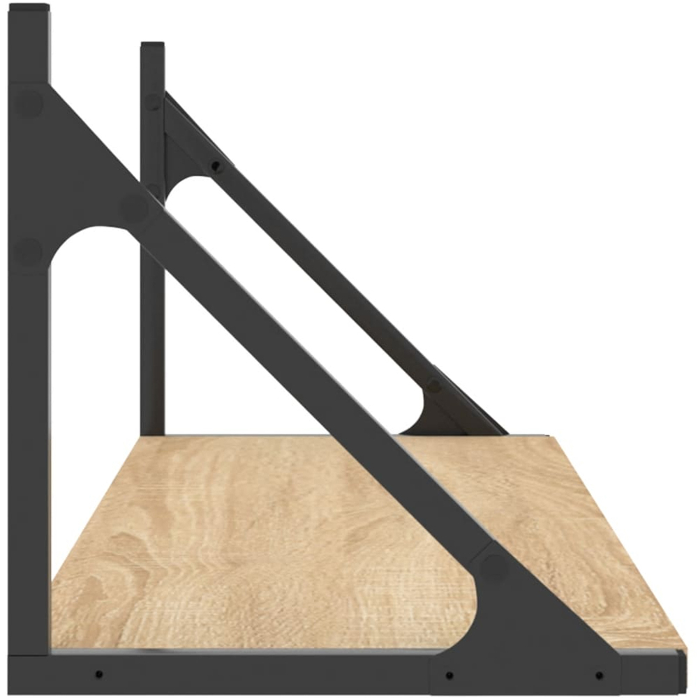 vidaXL 80 x 25 x 25.5cm Set of 2 Sonoma Oak Wall Shelf Image 5