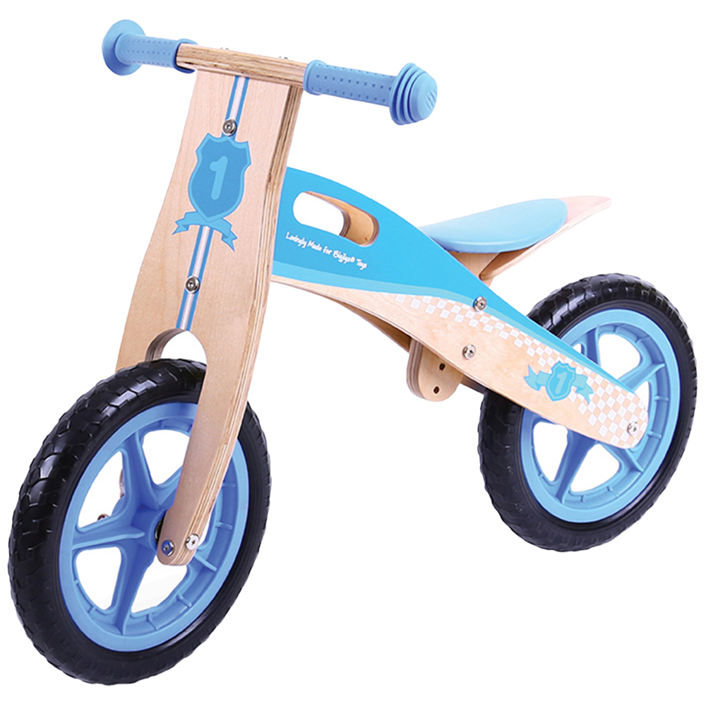 Bigjigs Toys Wooden Balance Bike Blue Image 3