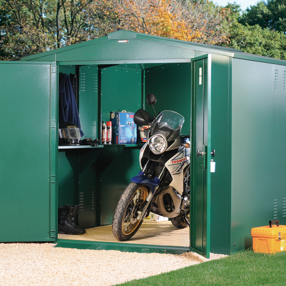 Asgard Gladiator 7 x 9ft Double Door Cream High Security Apex Motorcycle Garage Image 2