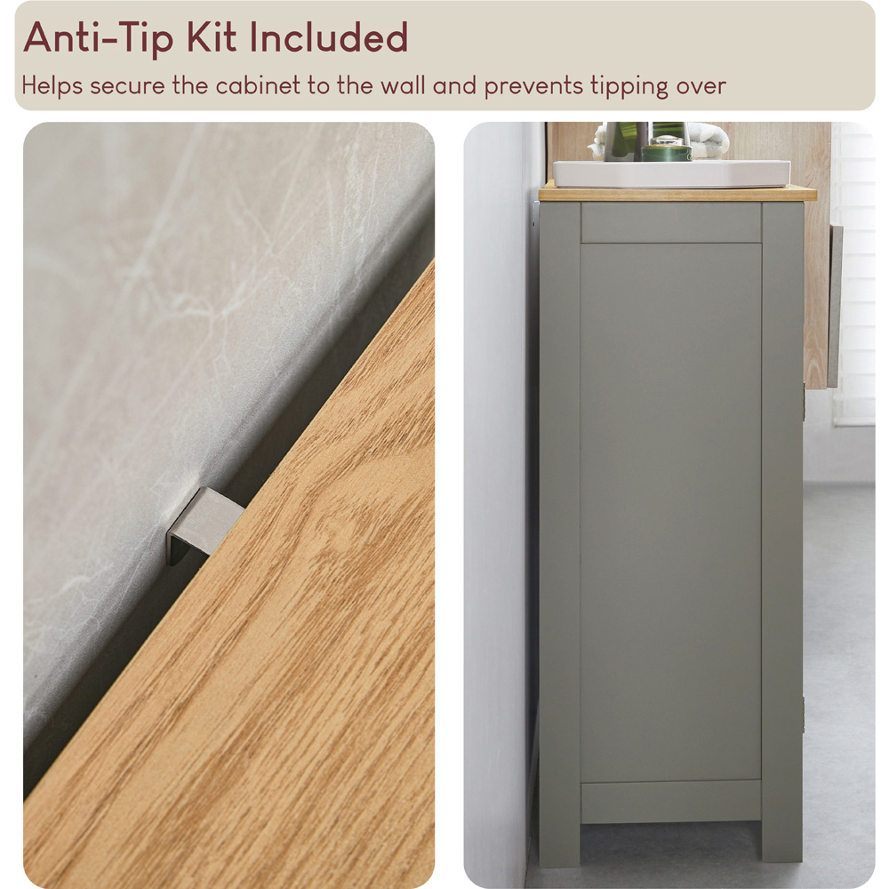 BATH VIDA Priano 2 Door 2 Drawer Grey Floor Cabinet Image 6