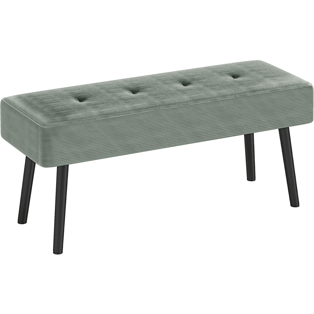 Portland Green End of Bed Bench with Thick Padding Image 2