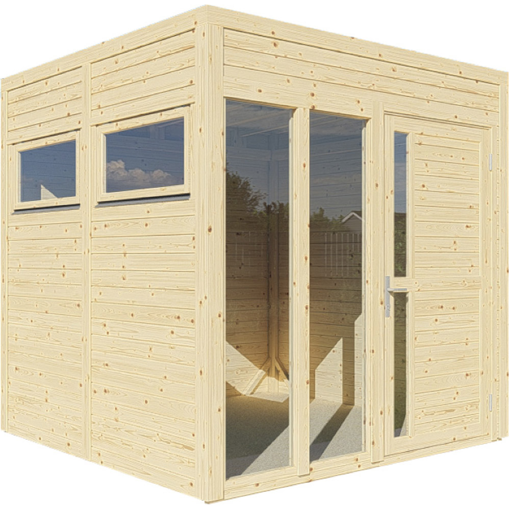 Rowlinson 8 x 8ft Natural Cubus 2 Garden Office Image 1
