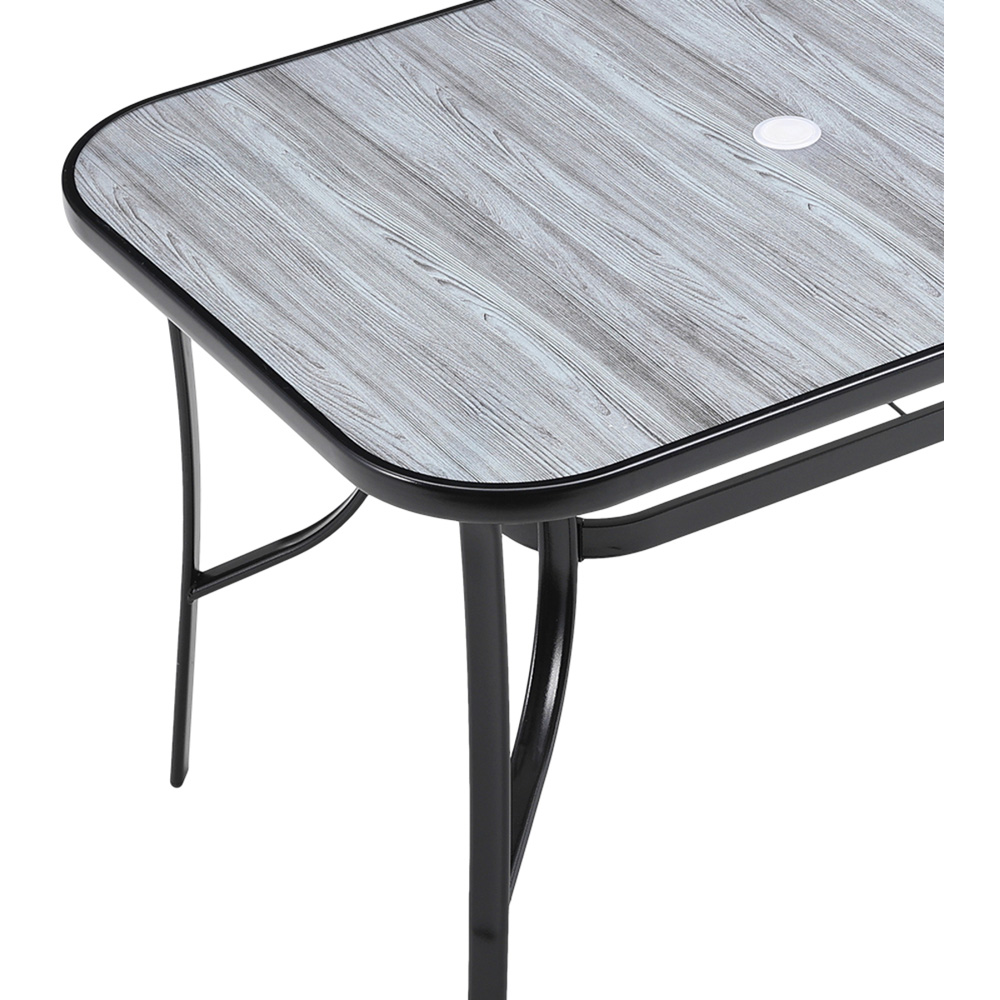 Living and Home Black Tempered Glass Large Rectangle Wood Grain Coffee Table Image 4