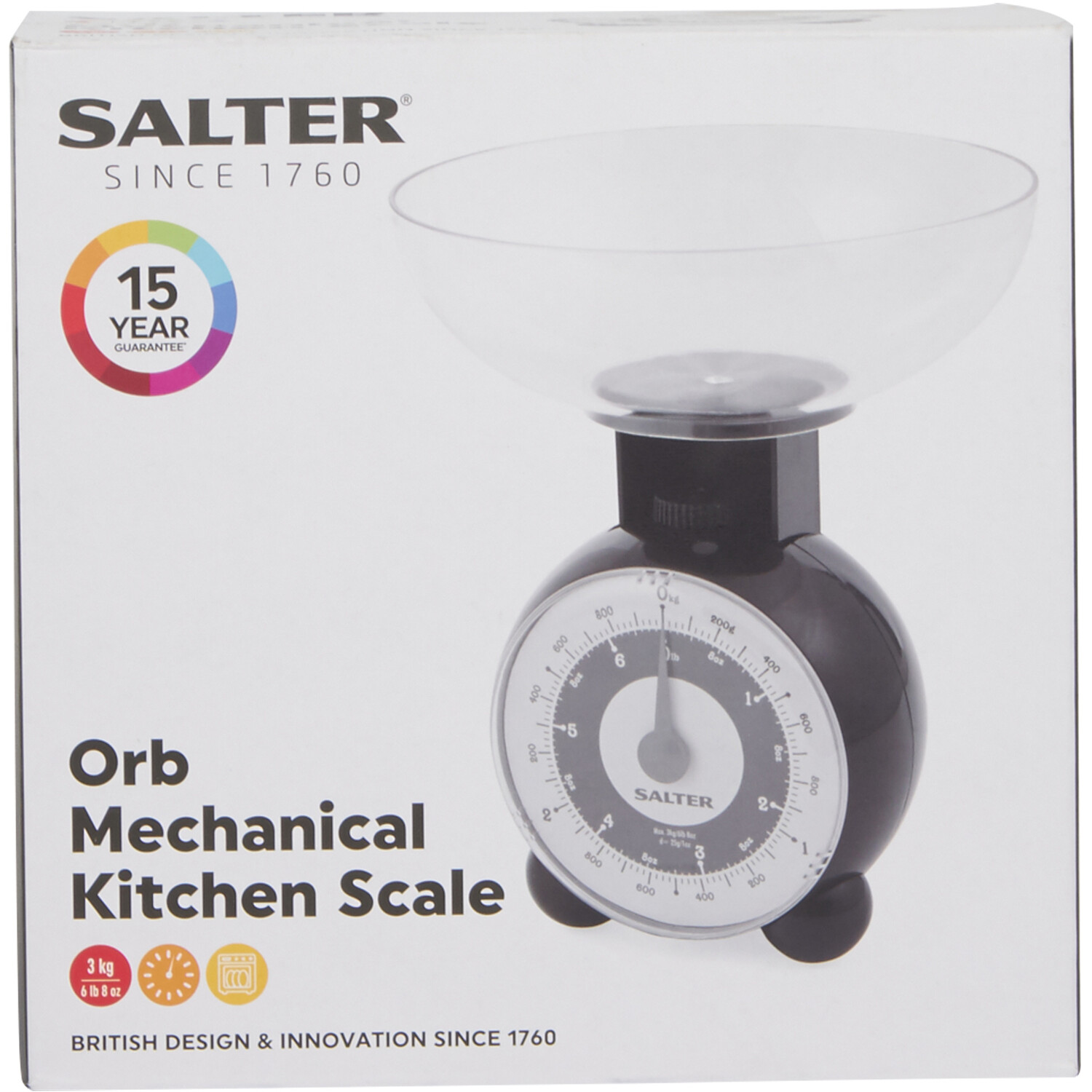 Salter Orb Mechanical Kitchen Scale - Black Image 3