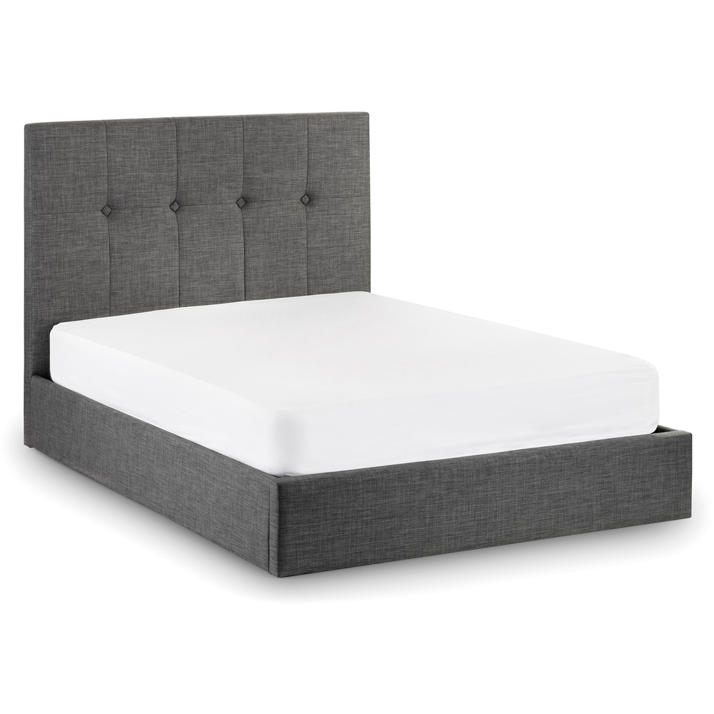 Julian Bowen Sorrento Double Slate Grey Linen Lift Up Storage Bed Image 3
