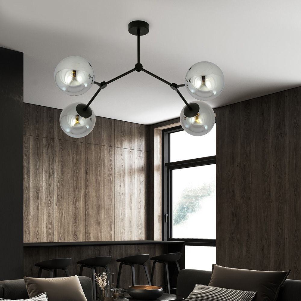 Emibig Space 4 Light Graphite Shade Black E14 Ceiling Light Image 5