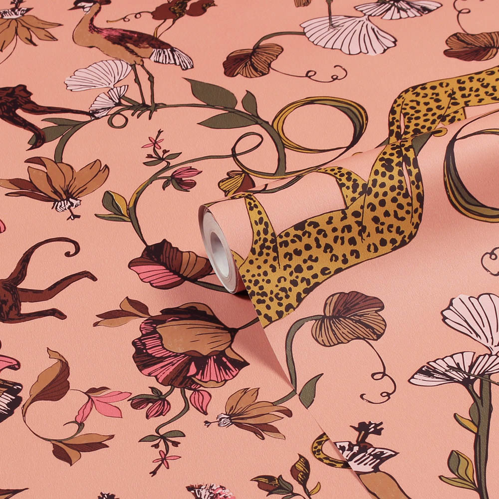 furn. Wildlings Tropical Blush Matte Wallpaper Image 2