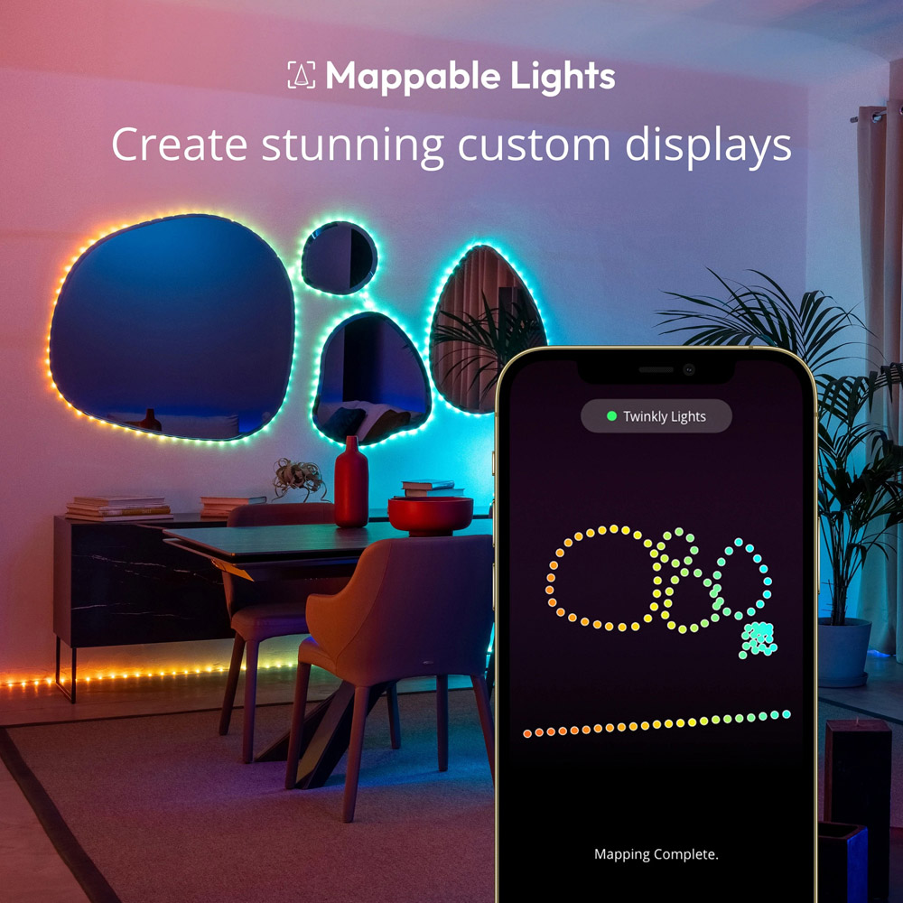 Twinkly Dots 200 RGB LED Smart Black Cable String Light 10m Image 3