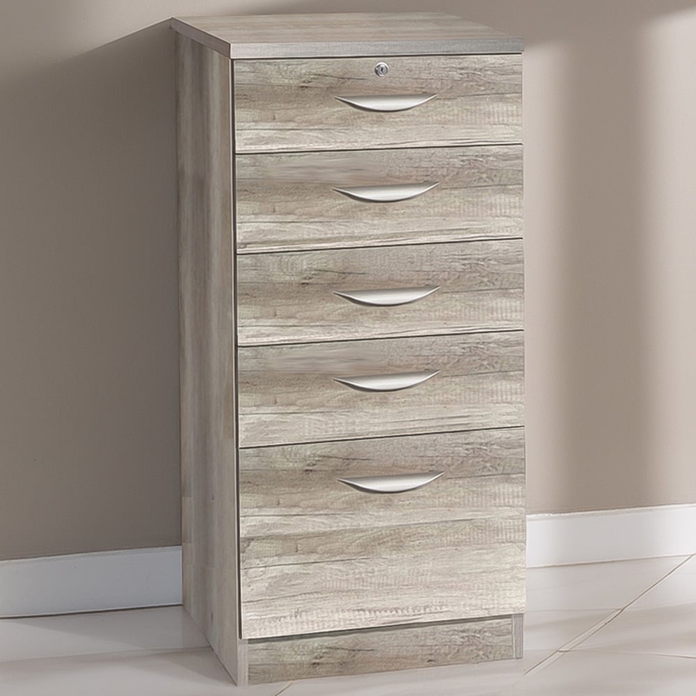 R White Cabinets 6 Drawer Grey Chest of Drawers Image 1