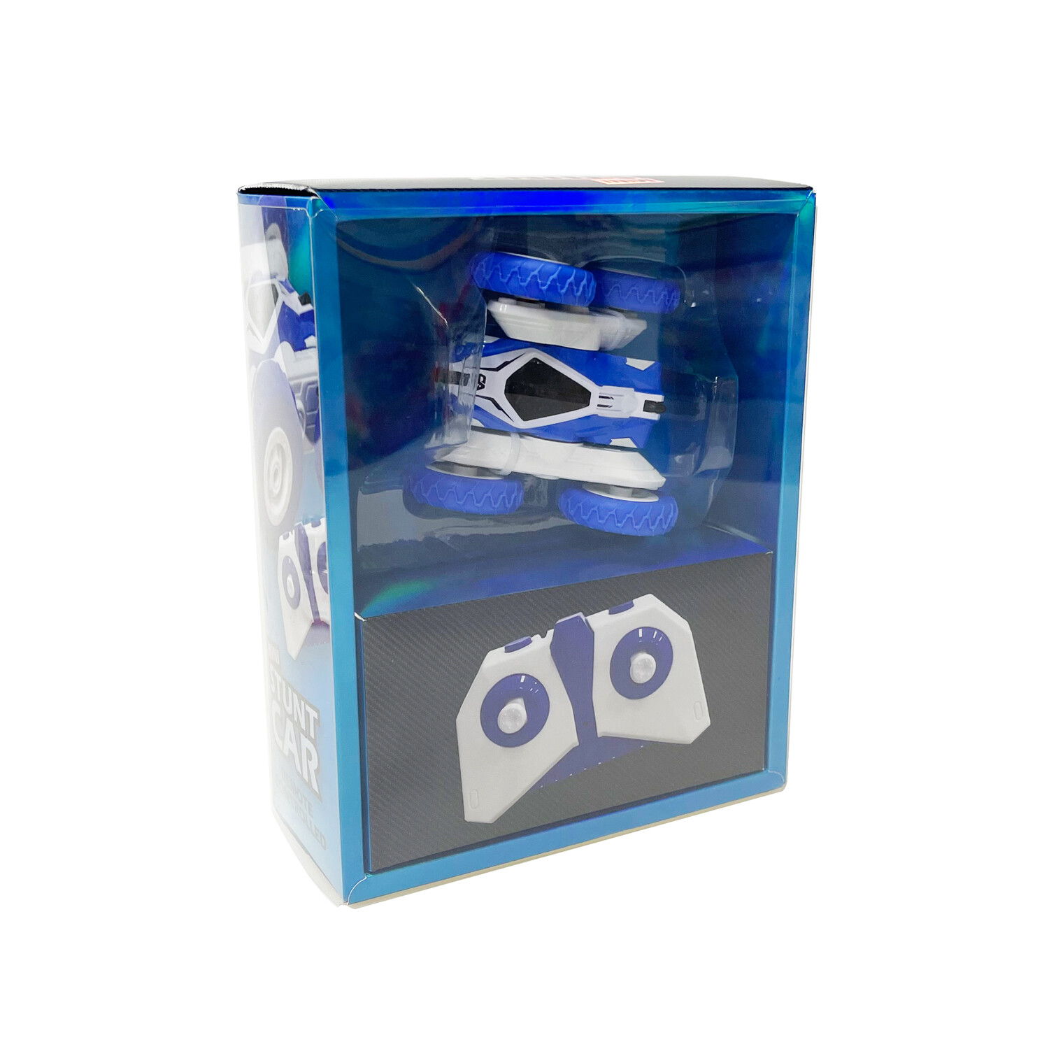 Mini Remote Conntrolled Stunt Car - Blue and White Image 3
