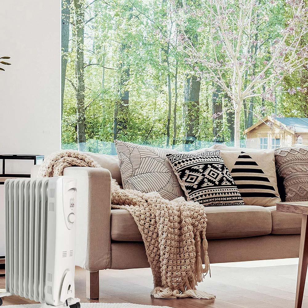 Mylek White Oil Filled Heater with Adjustable Thermostat 2000W Image 6
