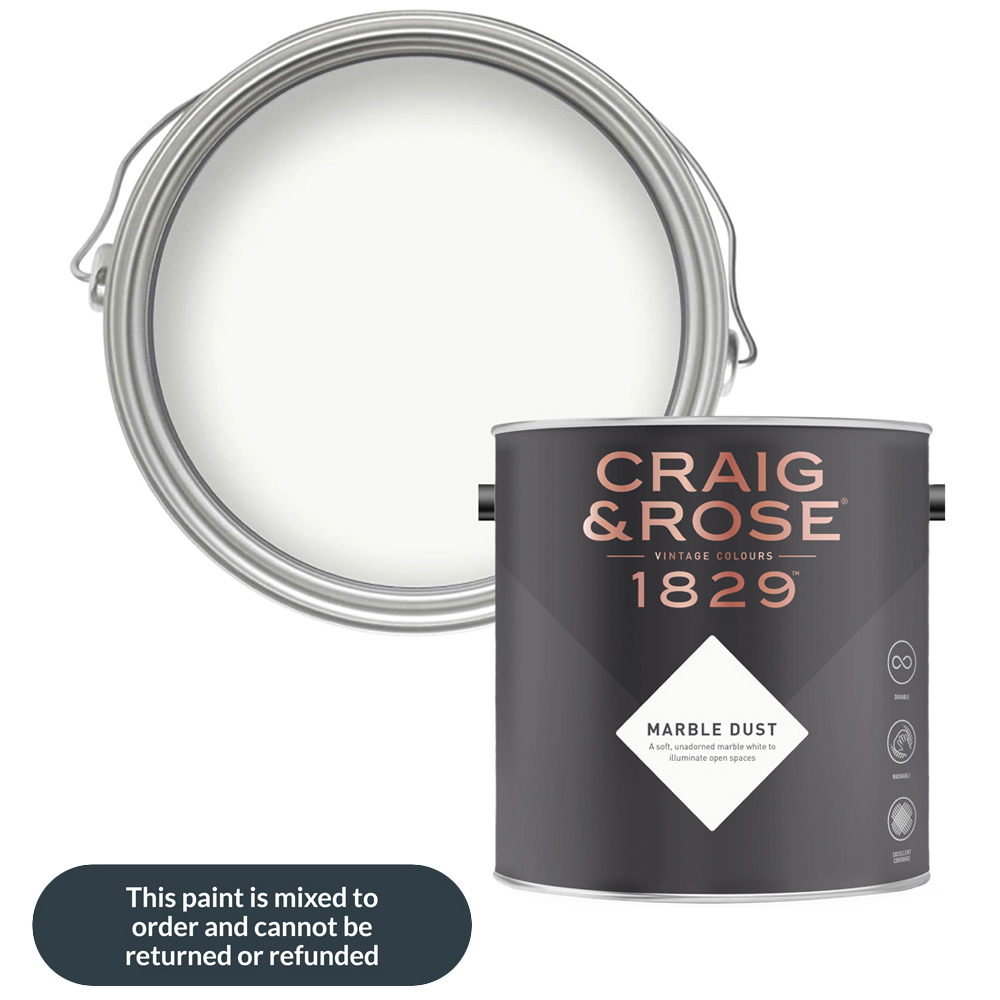 Craig & Rose Walls and Ceilings Marble Dust Chalky Emulsion Paint 5L Image 1