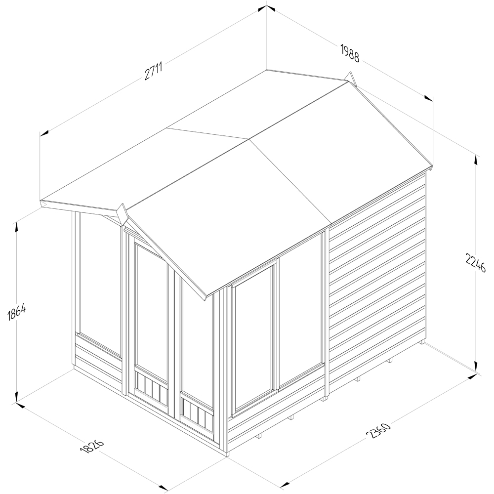 Forest Garden Beckwood 6 x 8ft 2 Opening Shiplap Apex Summerhouse Image 9