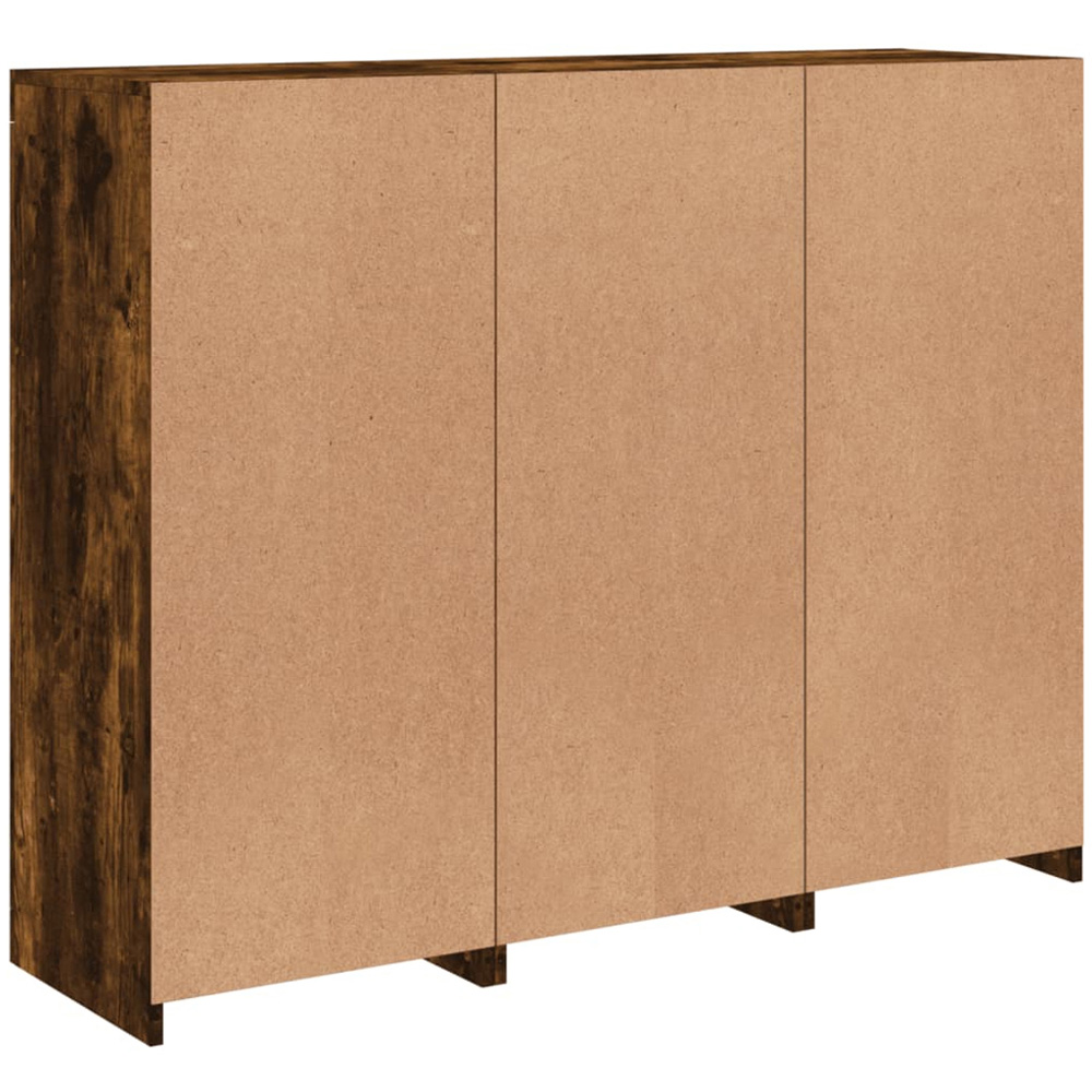 vidaXL 3 Door 6 Shelf Smoked Oak Sideboard with RGB LED Lights Image 9