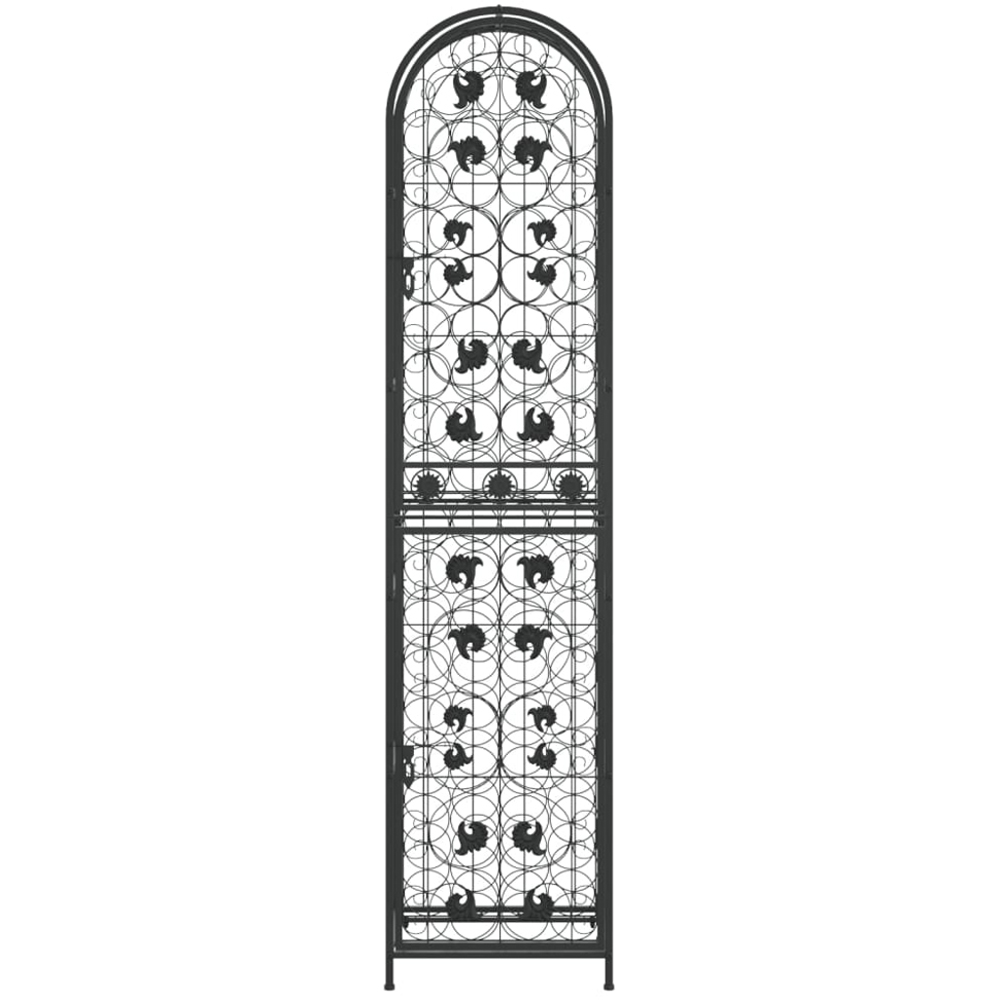 vidaXL 73 Bottle Black Lockable Freestanding Wine Rack Image 2