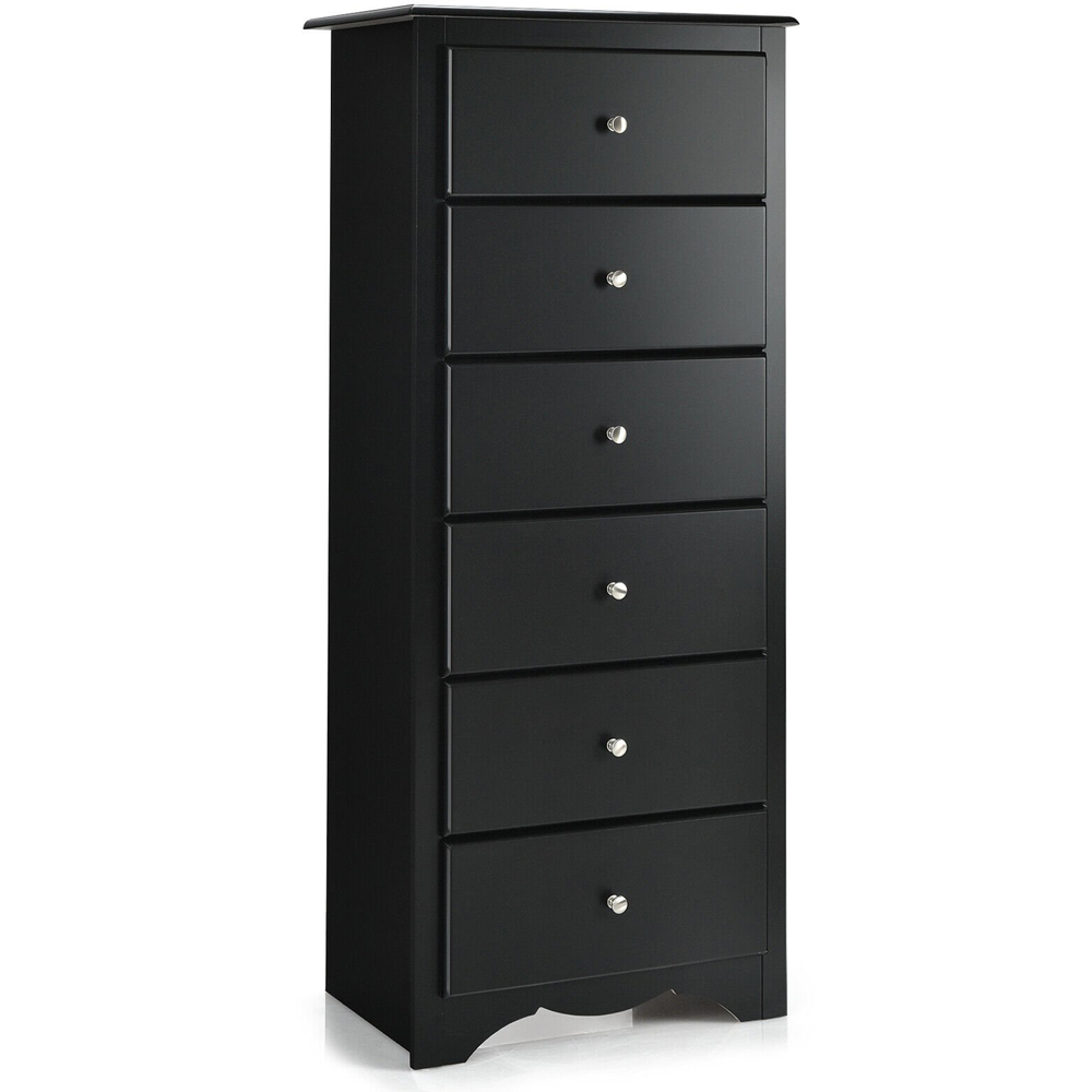 Costway 6 Drawer Black Storage Cabinet Image 2