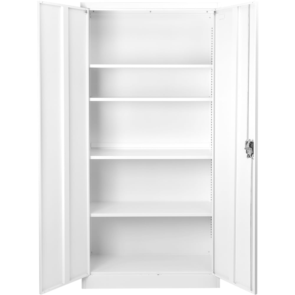 MMT Furniture Designs 2 Door White Stainless Steel Lockable Tall Filing Cabinet Image 4