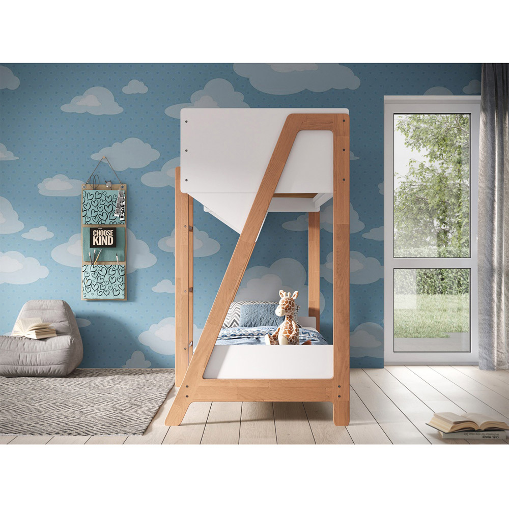 Flair Manila White and Oak Wooden Bunk Bed Image 4