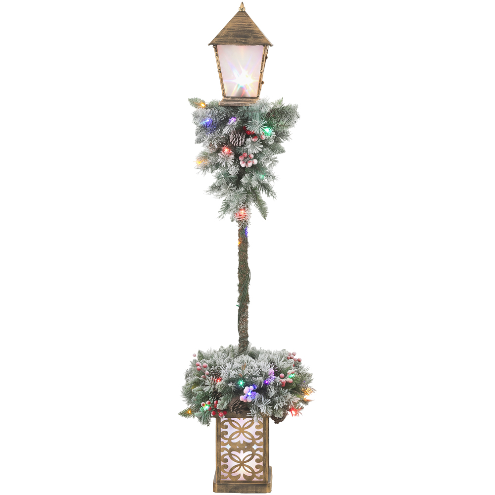 Outsunny 50 Multicolour LED Street Lamp Post Tree Outdoor Christmas Decoration 5ft Image 1