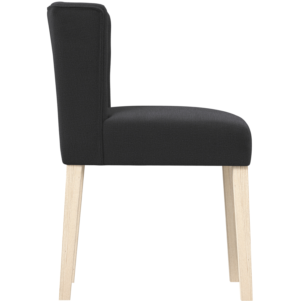 LPD Home Shay Anthracite Linen Winged Back Dining Chair Image 4