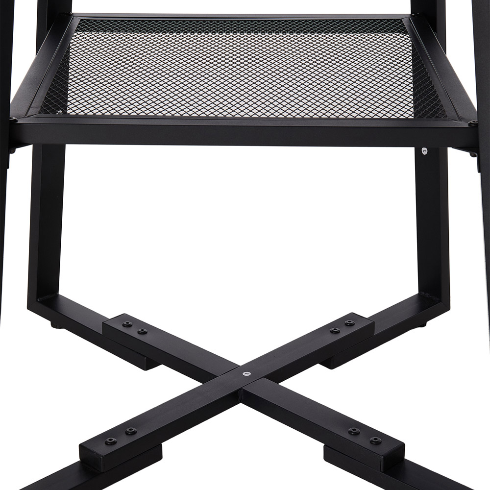 Living and Home 4 Seater Vintage Wood Effect Round Dining Table with Storage Shelf Image 6