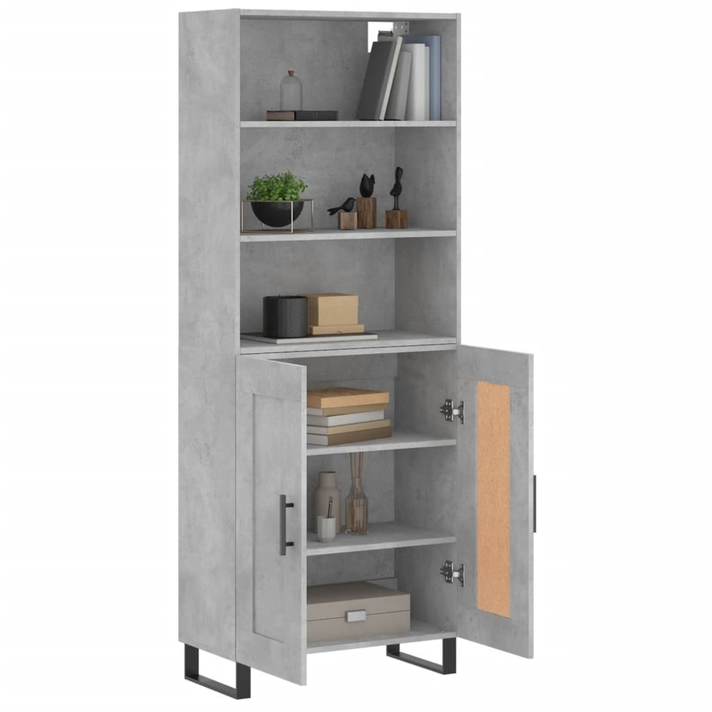 vidaXL 2 Door 3 Shelf Concrete Grey Highboard Image 3