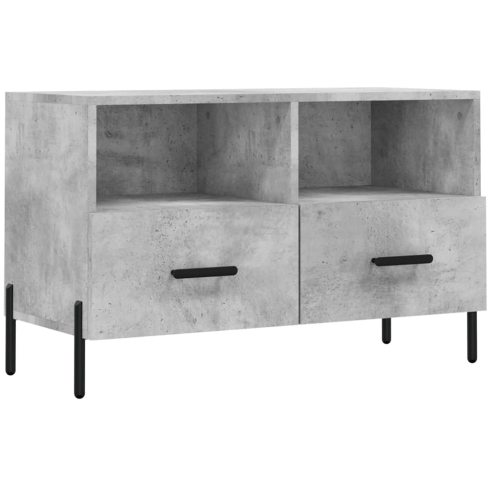 vidaXL 2 Drawer 2 Shelf Concrete Grey TV Cabinet Image 2