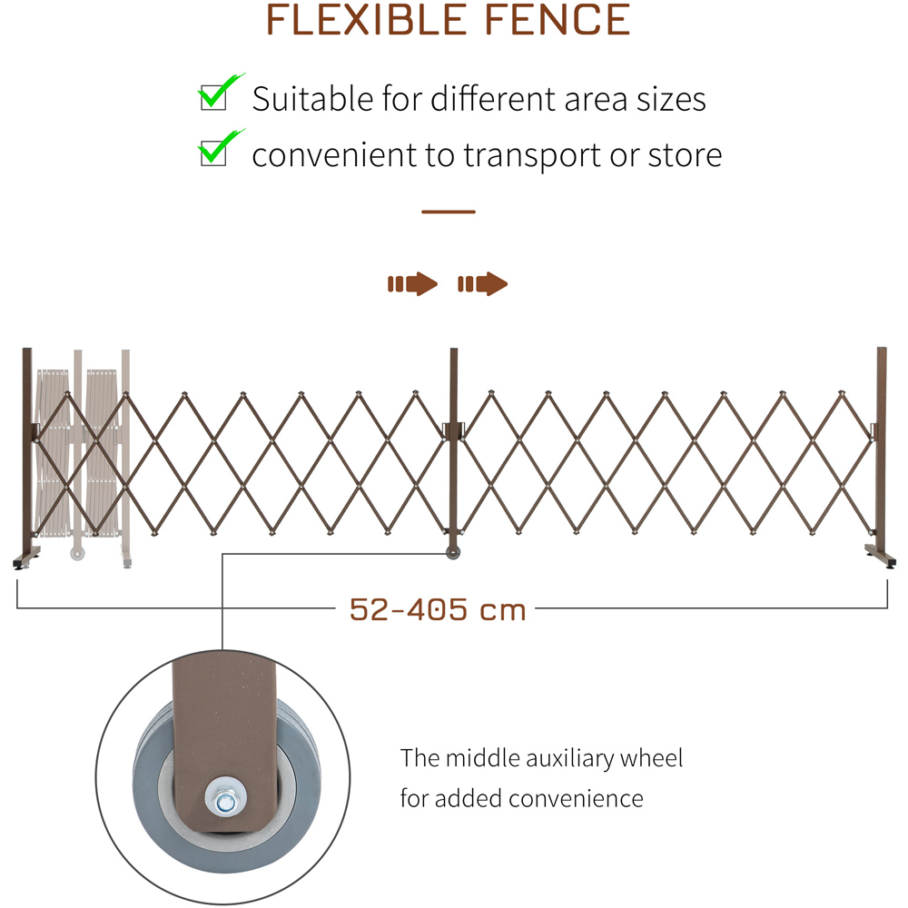 Outsunny Dark Brown Scissor Grid 3 x 13ft Expanding Trellis Fence Panel Image 5