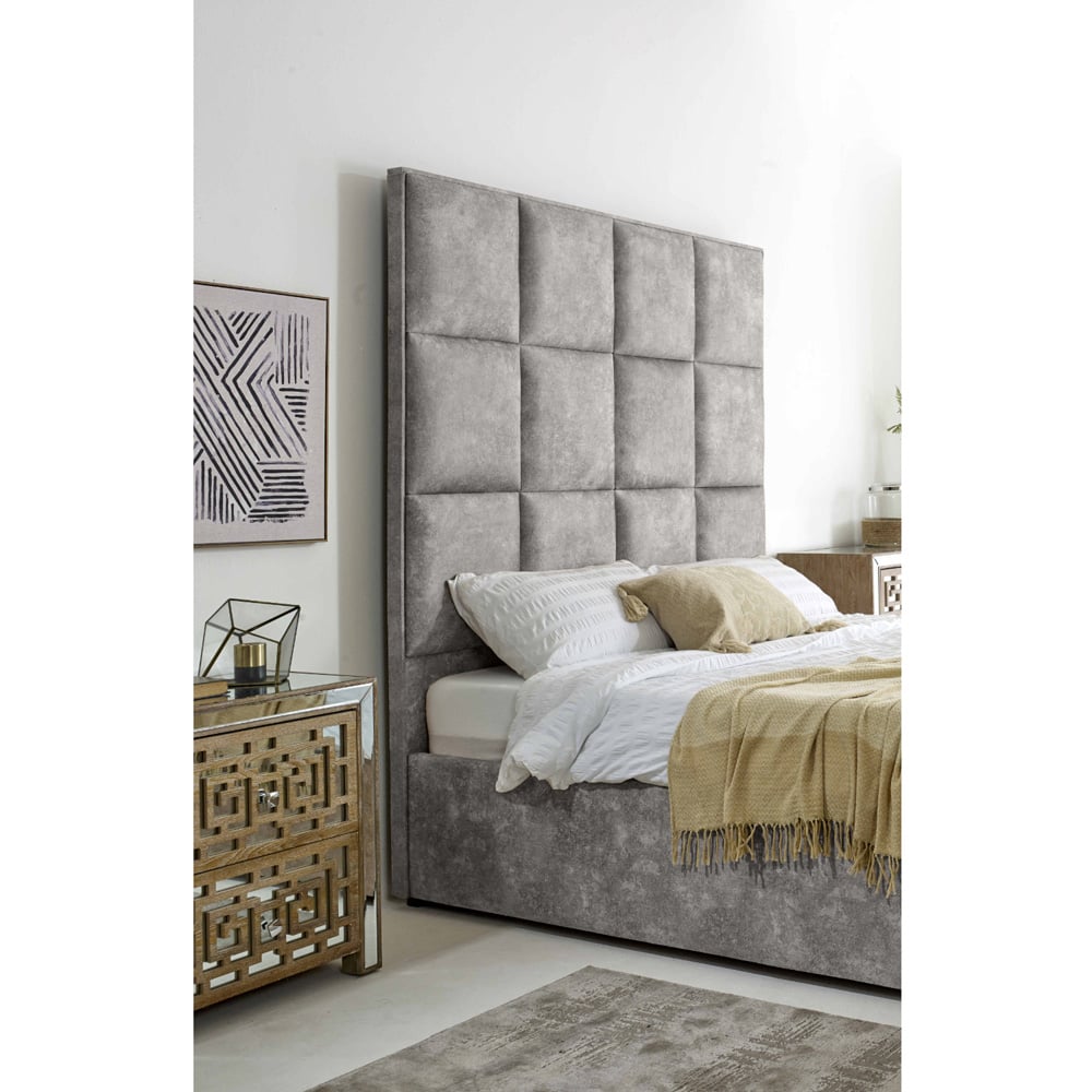 Eleganza Madelyn Super King Size Silver Oakland Fabric Bed Frame Image 4