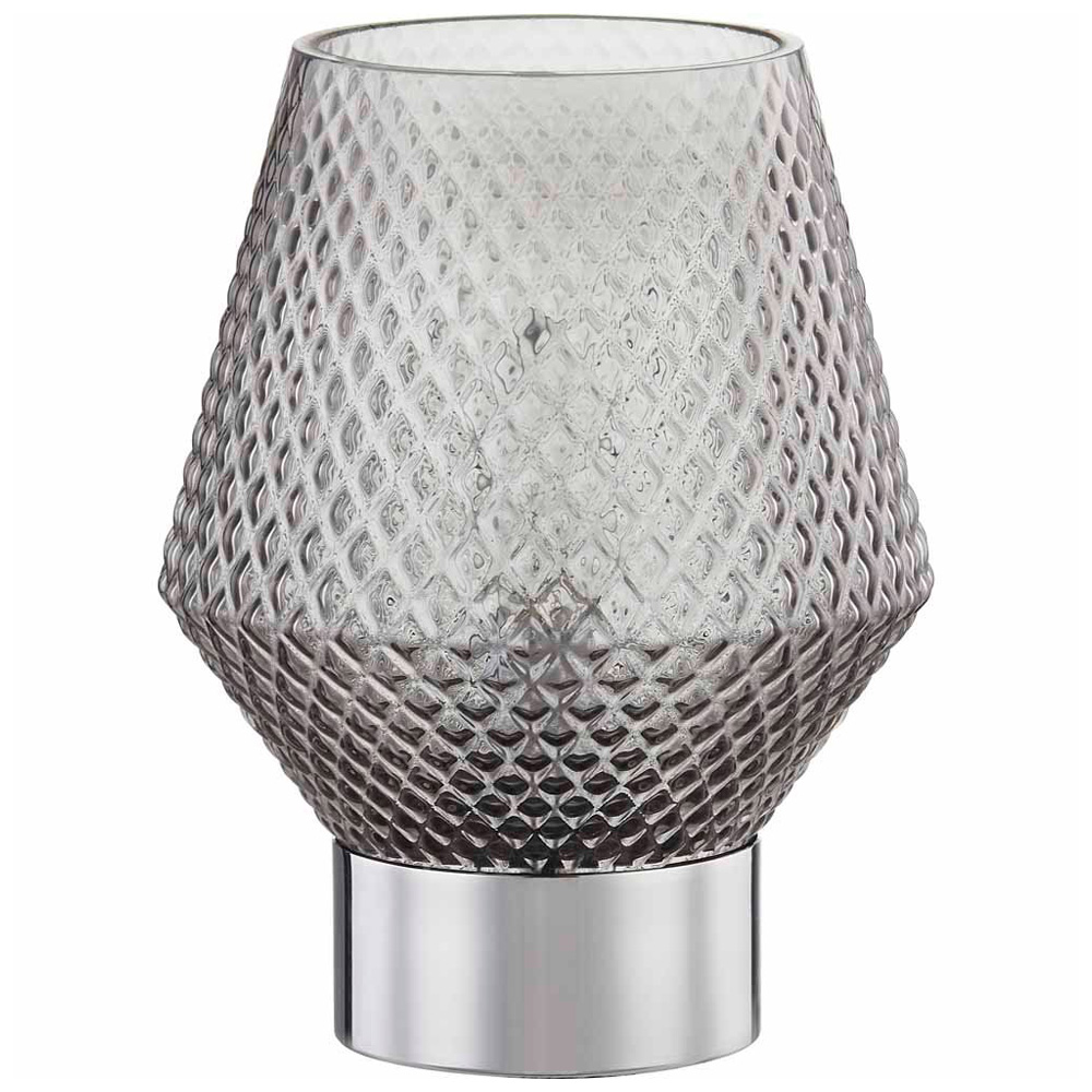 Wilko Grey Laura Glass Lamp Small Image 1