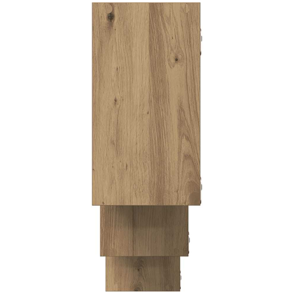 vidaXL 8 Shelf Artesian Oak Floating Wall Shelf Image 4