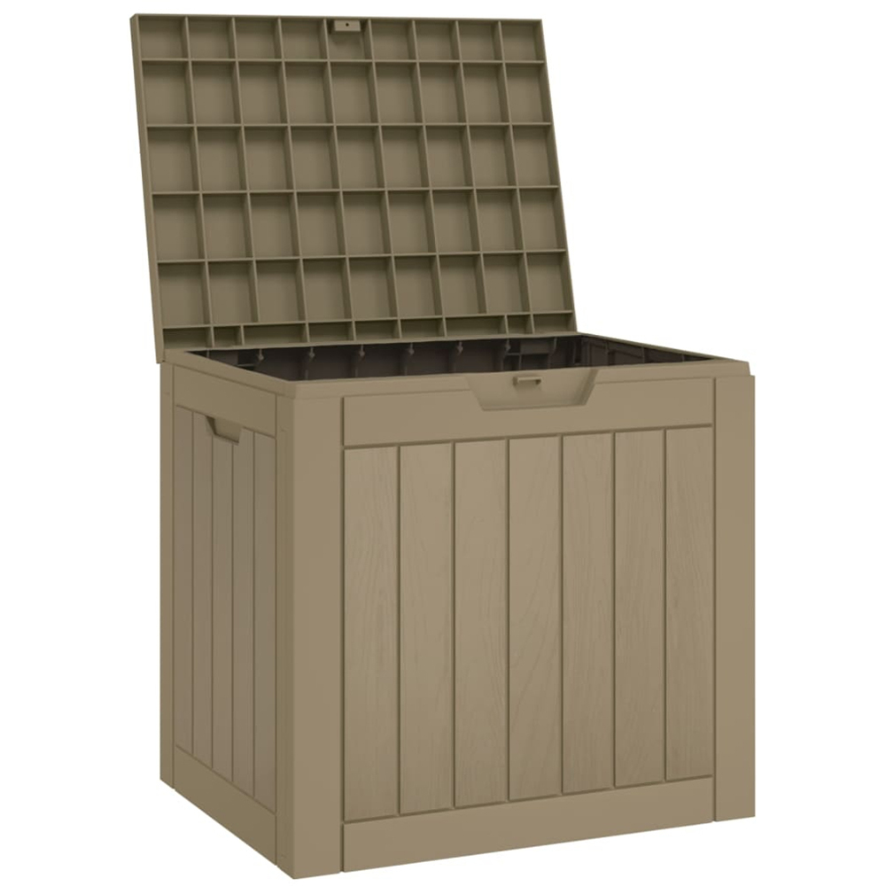 vidaXL 118L Grey Polypropylene Garden Storage Box Image 3