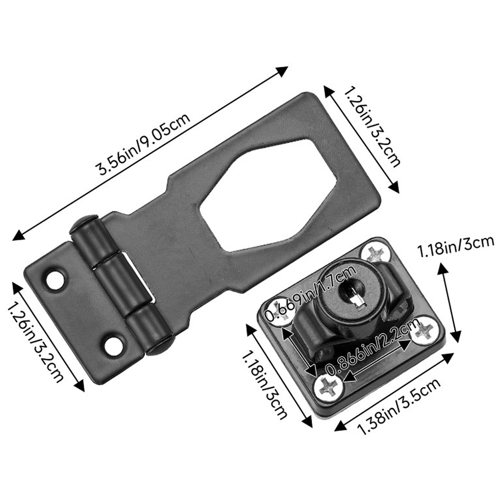 Living and Home Metal Mechanical Cabinet Hasp Lock with Twist Knob and Key 95 x 32mm Image 8
