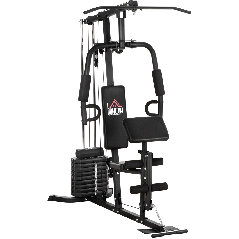 HOMCOM Multi Exercise Gym Workout Station with Weight Stack Image 1
