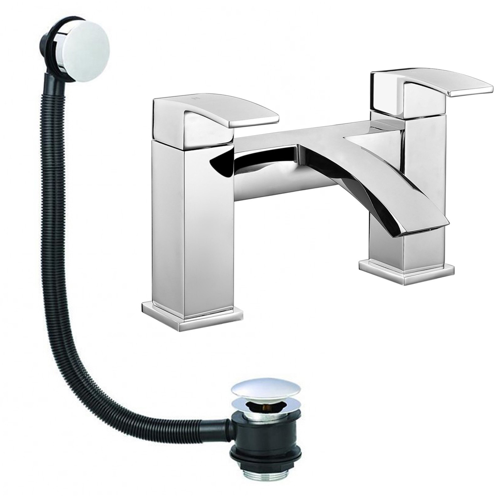 Nes Home Nexa Waterfall Chrome Bath Filler Tap with Waste Image 1