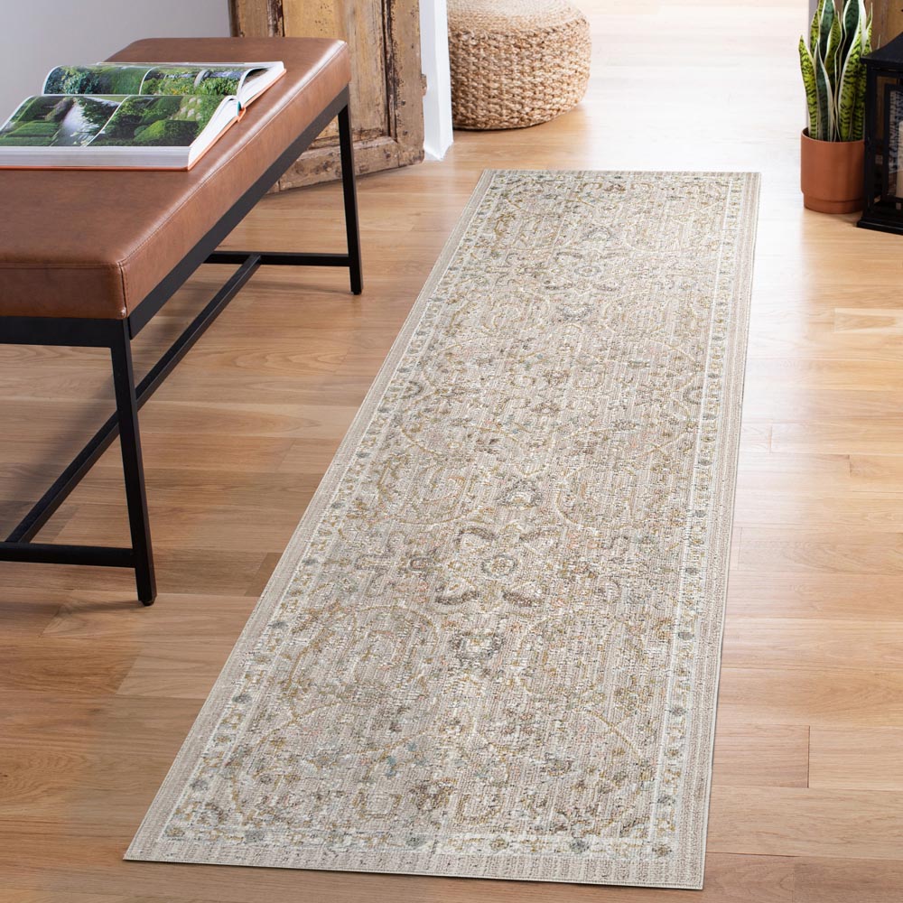 Desire Rugs Maia Beige Floral Non Slip Rug 60 x 220cm Image 2