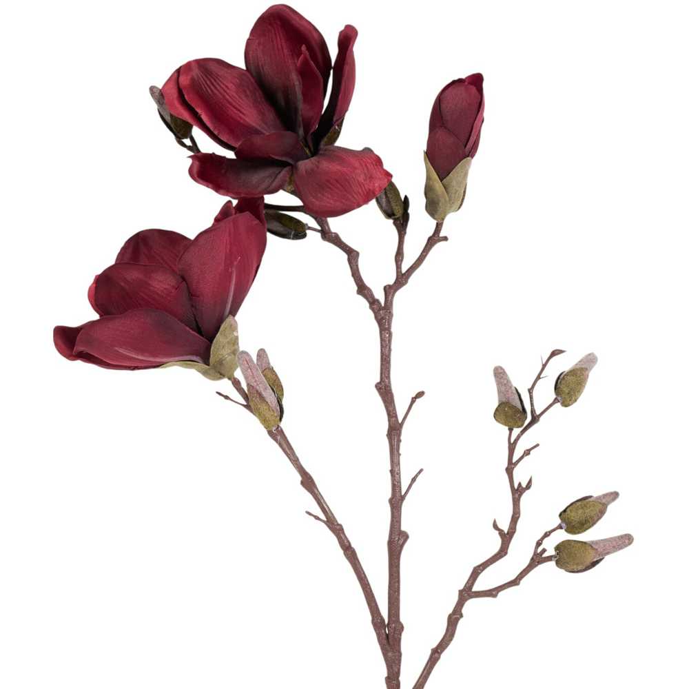 Artificial Magnolia Stem - Burgundy Image 3