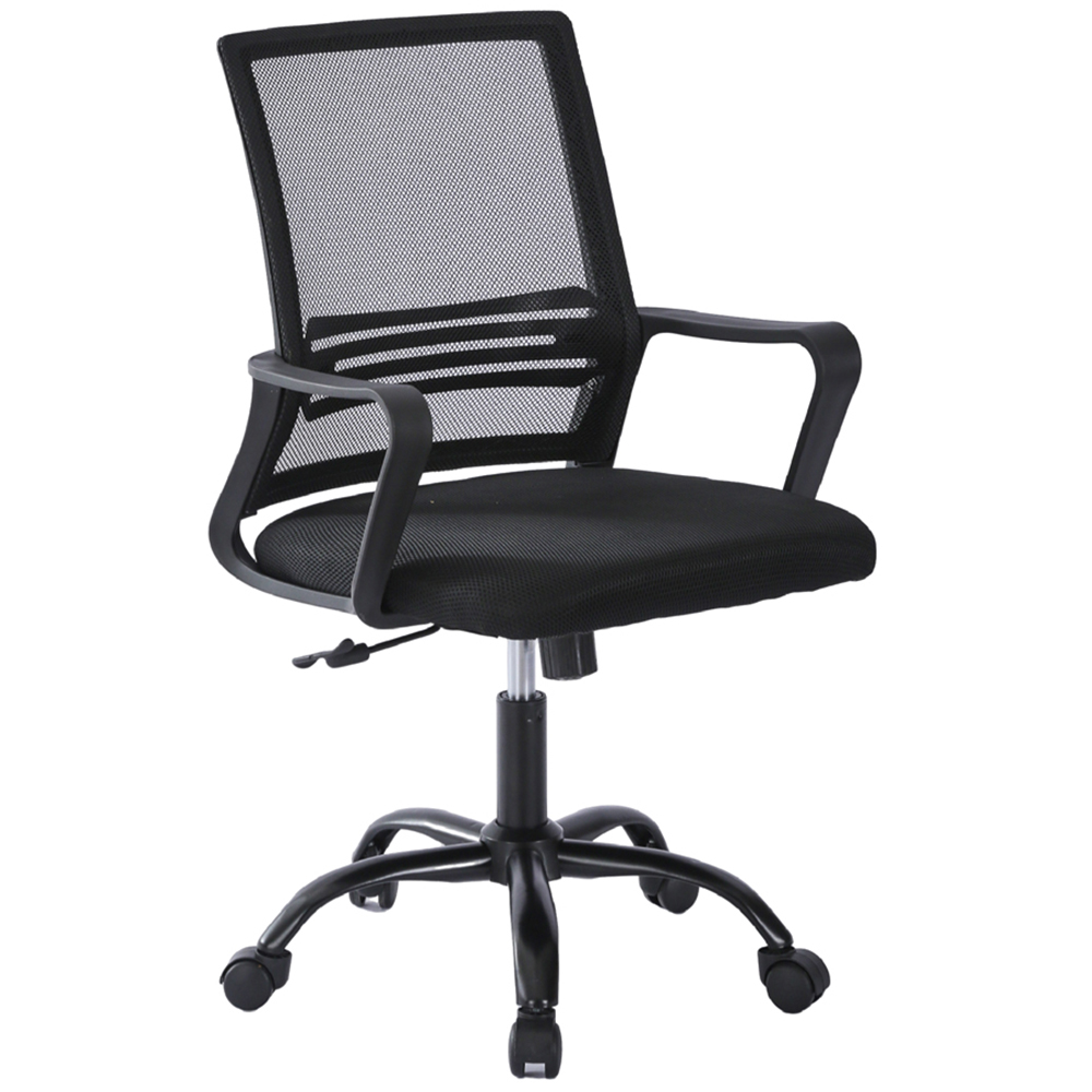 Black Swivel Height Adjustable Mesh Back Office Chair Image 2