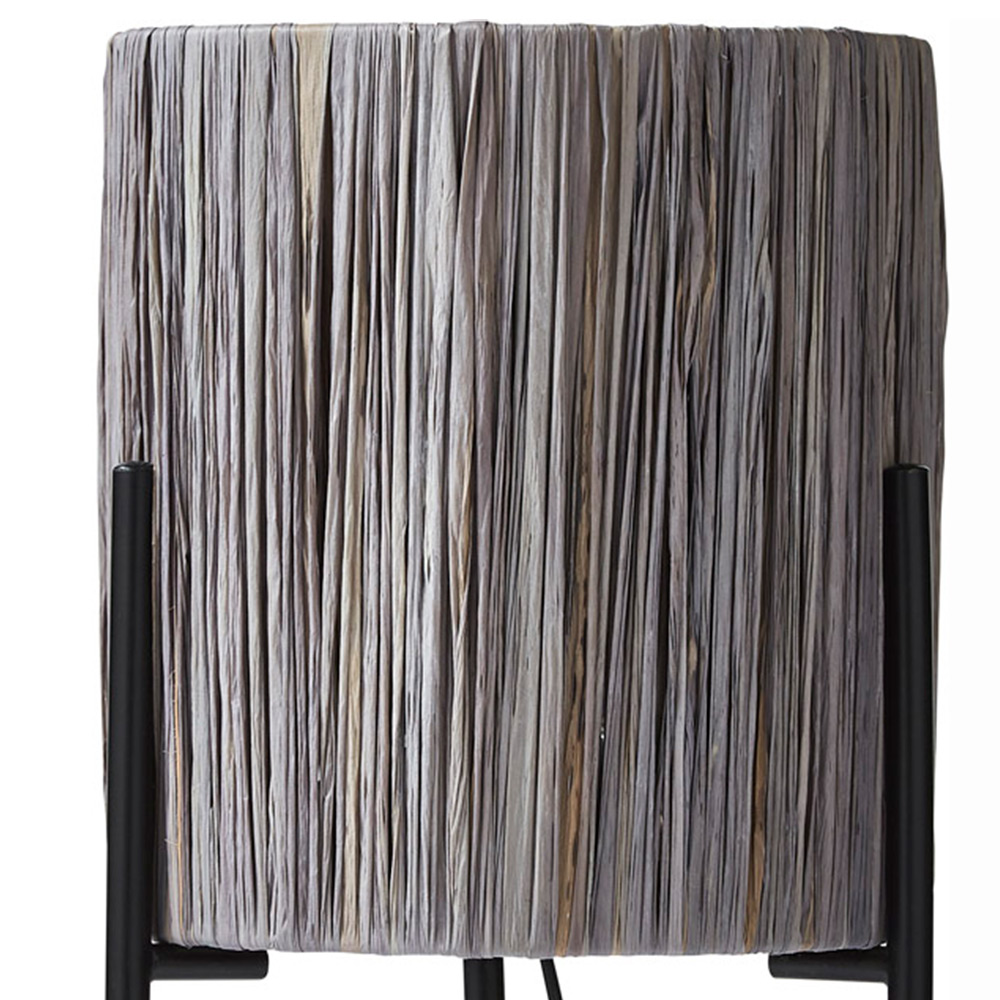 The Lighting and Interiors Grey Raffia Woven Table Lamp Image 4