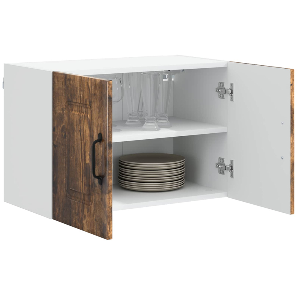 vidaXL Kalmar 2 Door Smoked Oak Wall Mounted Kitchen Cabinet Set of 2 Image 3