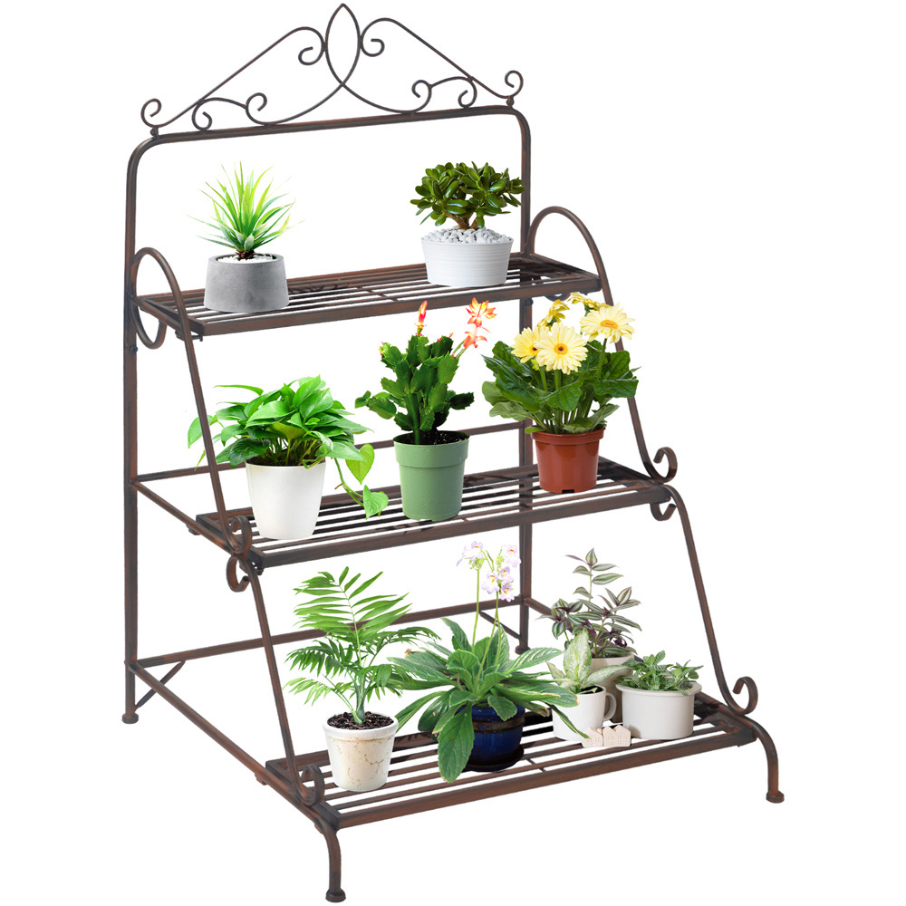 Outsunny 3 Tier Stair Style Plant Stand Image 1
