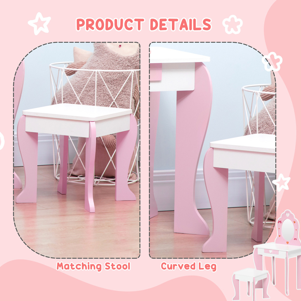 Playful Haven Pink Kids Dressing Table Set Image 5